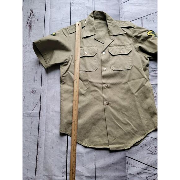 Vintage US Army Military Shirt Sz Small Tan Army Uniform Vietnam Read - Picture 6 of 8